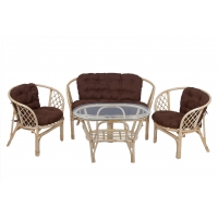 Комплект Багама с диваном и овальным столом (коричневые подушки) - Изображение 4